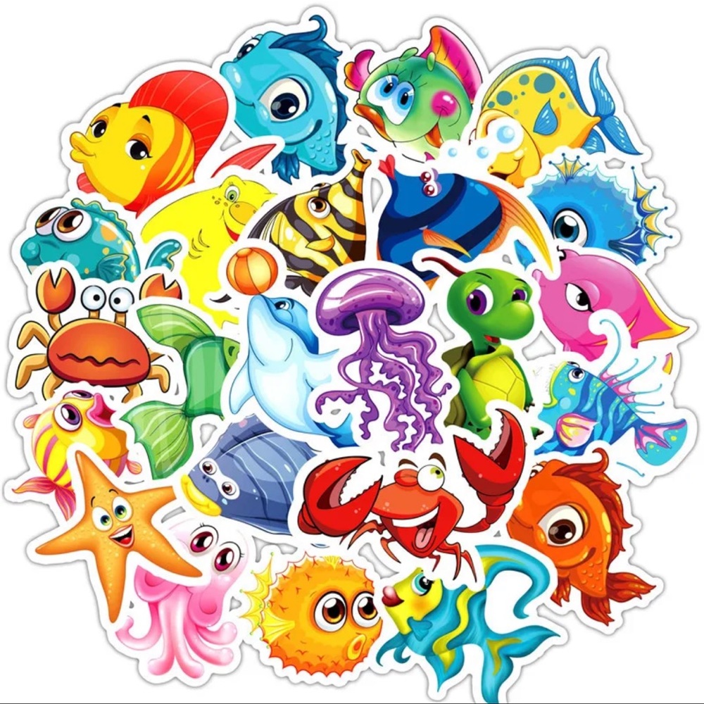 $2 SEA LIFE STICKERS. NEW. $2 WITH ANY $10 ORDER OR MORE